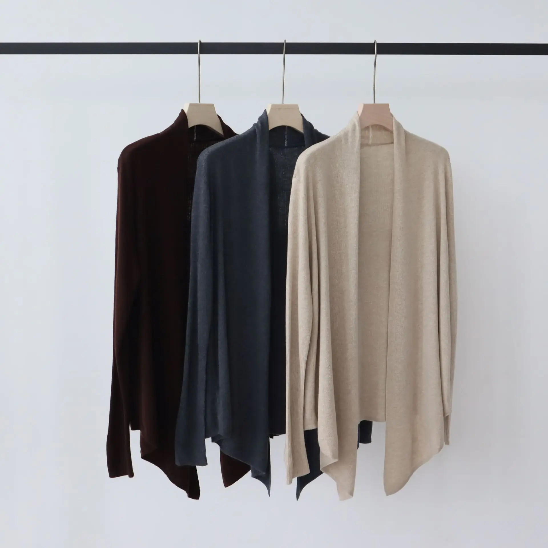 

Women Solid Thin Cardigan Sweaters Knitted Jumpers Long Sleeves V Neck Open Stitch Loose Fit Office Lady Casual 2025 Autumn