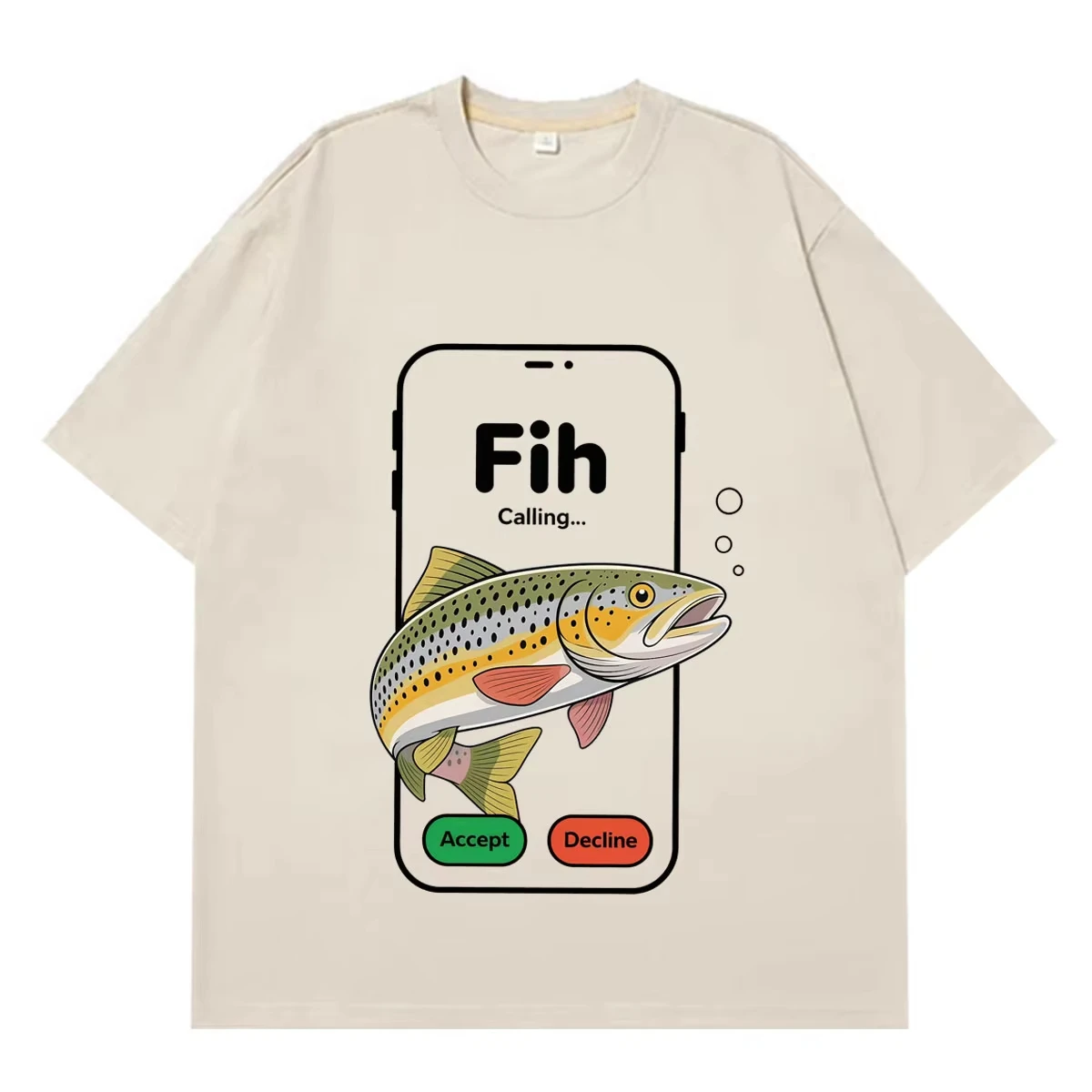 Funny Fih Calling Meme T-Shirt Men Women Hip-hop Casual T-shirt Summer Short-sleeved Loose Cotton Oversized Fashion T-shirts