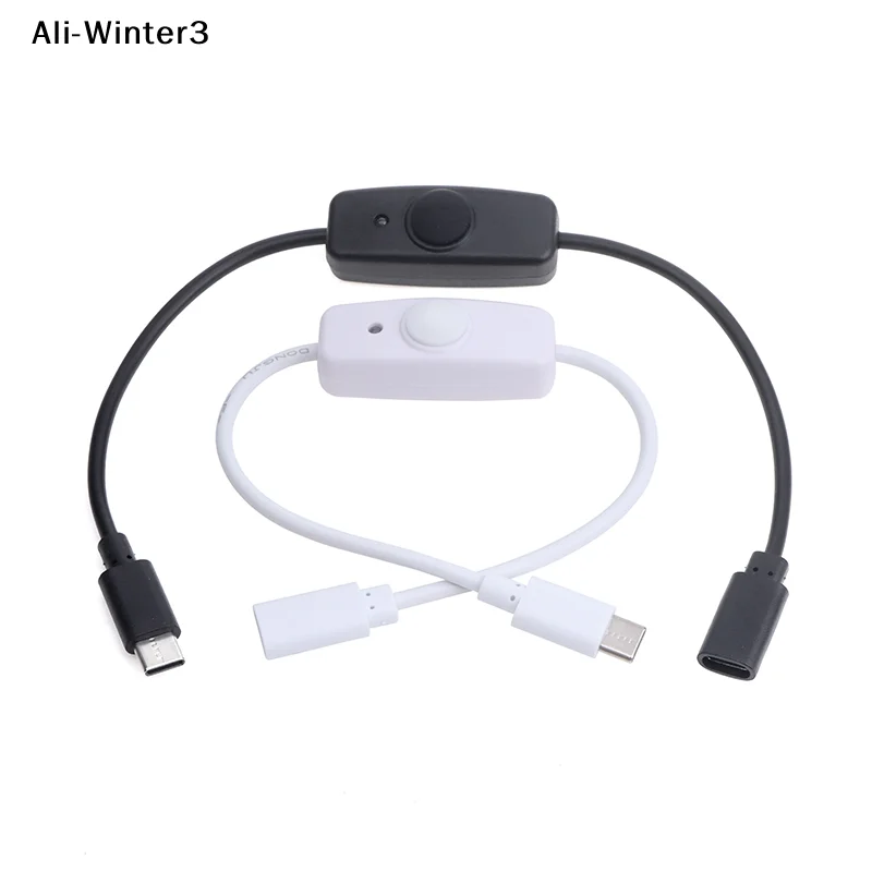 【YY】1 Stück 2025 Neues USB Typ-C Kabel mit EIN/AUS-Schalter, 30 cm Ladekabel-Verlängerung, Universelles Typ-C Verlängerungskabel