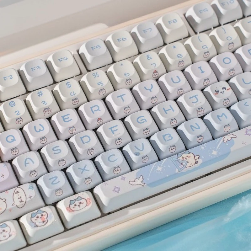 

Chiikawa Usagi Theme Mechanical Keyboard PC Accessories Keycaps Set MOC Height PBT Material Rounded Keycaps Sublimation Design