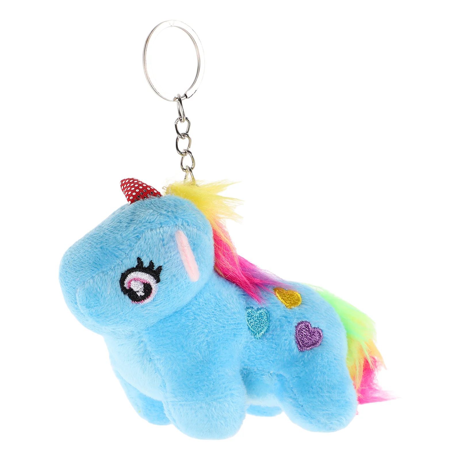 

Unicorn Keychain Cute Mini Figures Bag for Backpack Animal Stuffed Blue Keyring Plush Child