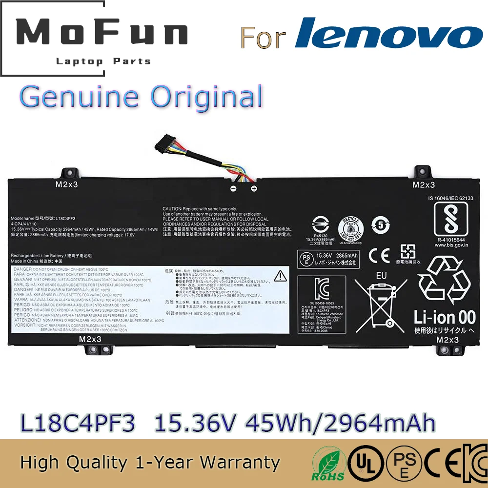 Brand New Original L18C4PF3 15.36V 45Wh Laptop Battery for Lenovo Ideapad Flex-14IML C340-14IWL S540-14API L18M4PF3