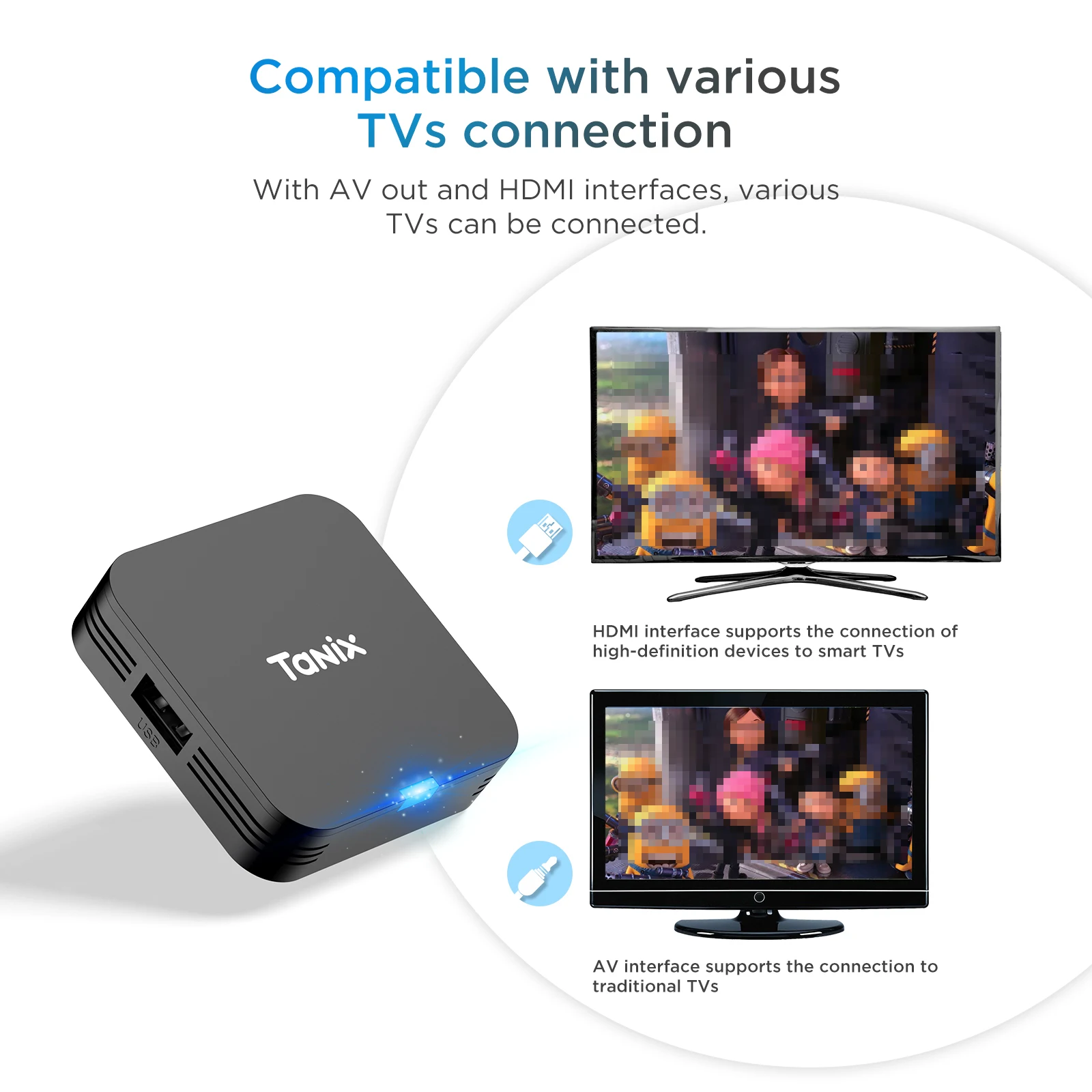 4PCS 2PCS 1PC Tanix TX1 Android TV Box H313 2.4G Wifi  RAM 1GB 8GB ROM 8GB 16GB Power by DC 5V 2A