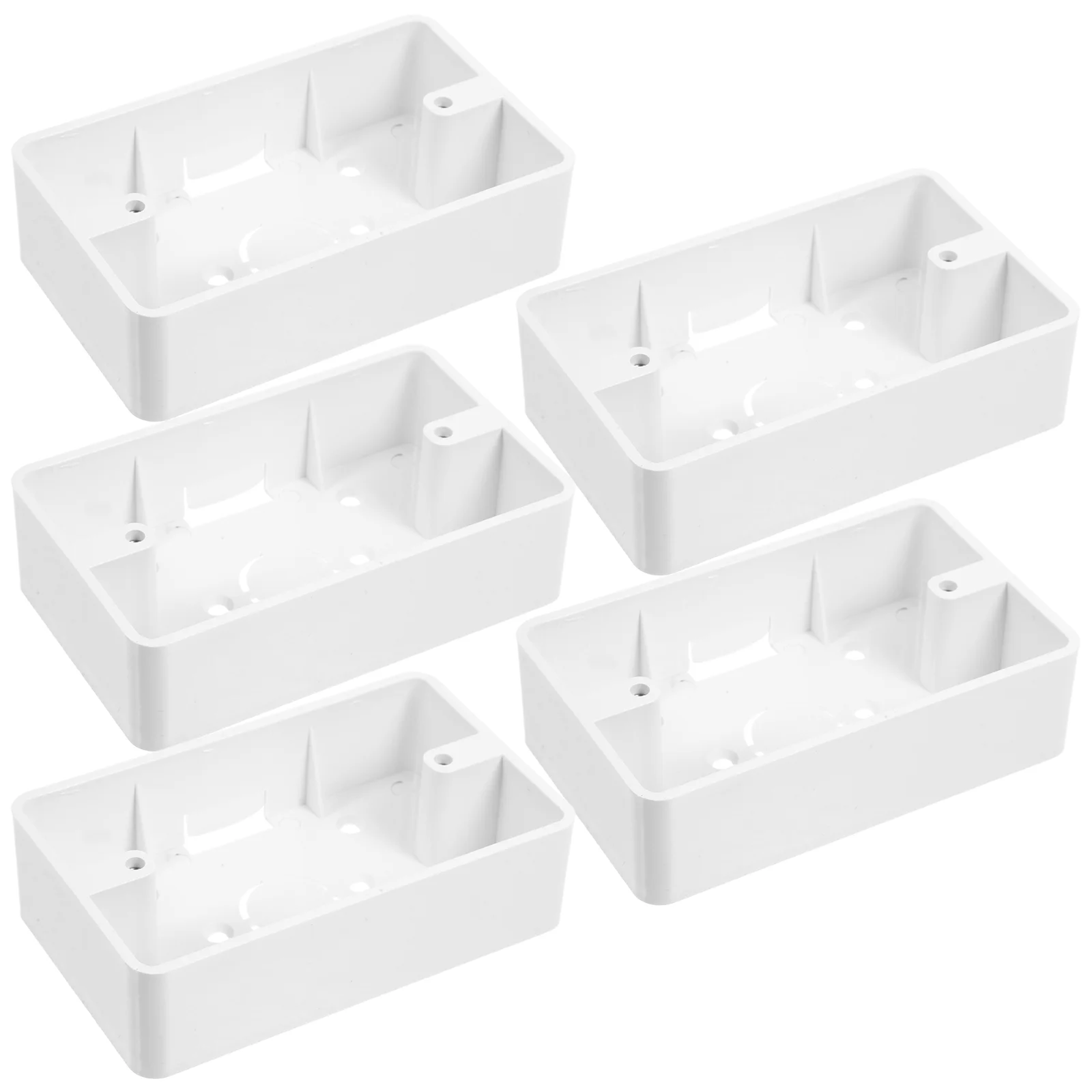 Caja de conexiones extensora de 5 uds., cajas de enchufe de pared para interruptor, toma de corriente, trabajo blanco