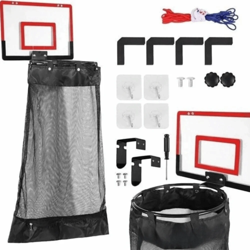 Can Be Hung Hanging Laundry Basket Net Fabric Storage Household Wall-mounted Dirty Laundry Basket Fun No Drilling Required