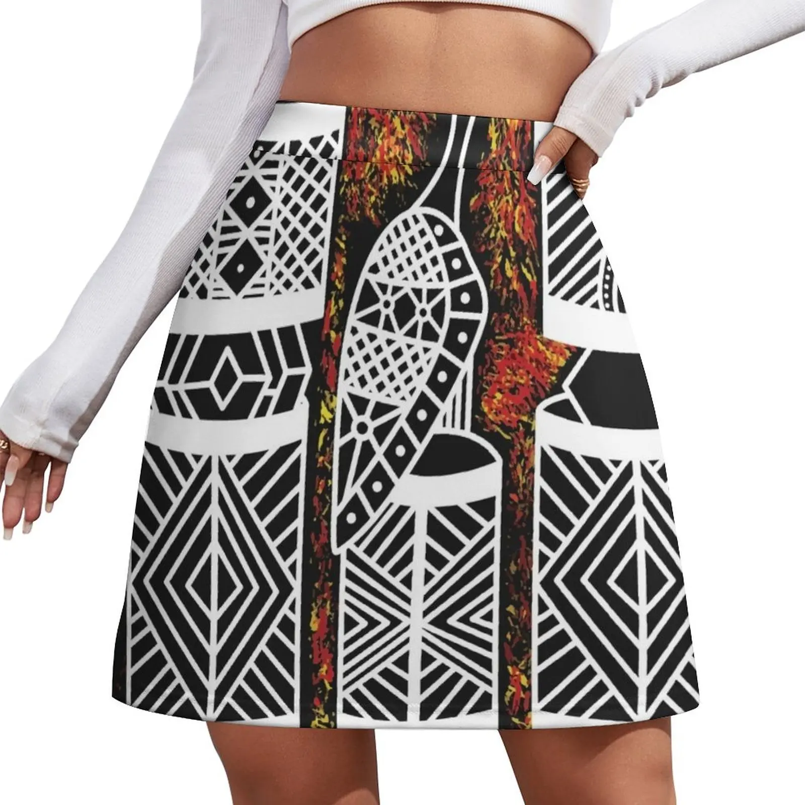 

Pukumani Poles Mini Skirt luxury women skirts japanese fashion mini skirts Summer women's clothing