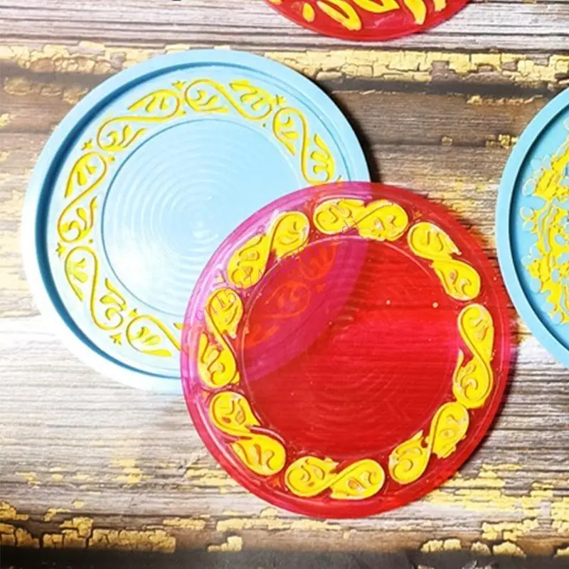 Silicone Mold Flower Resin Mould Retro Epoxy Casting Mould Decor for DIY Making Mats Cups Jewelry Crafts M76B