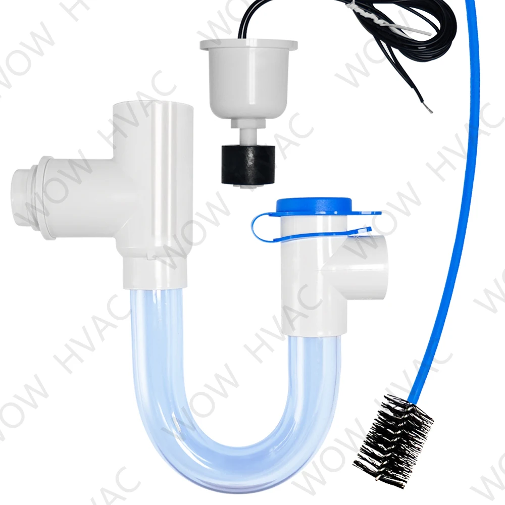 Condensate Drain Pan HVAC U Trap Fitting with  T Shape Float Switch Overflow Detecting