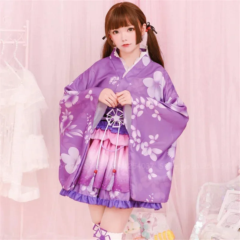 AA wat stile giapponese anime yukata kimono Kawaii ragazza principessa vestito Sakura haori Lolita mini abiti da donna festa dance2025 Nuovo