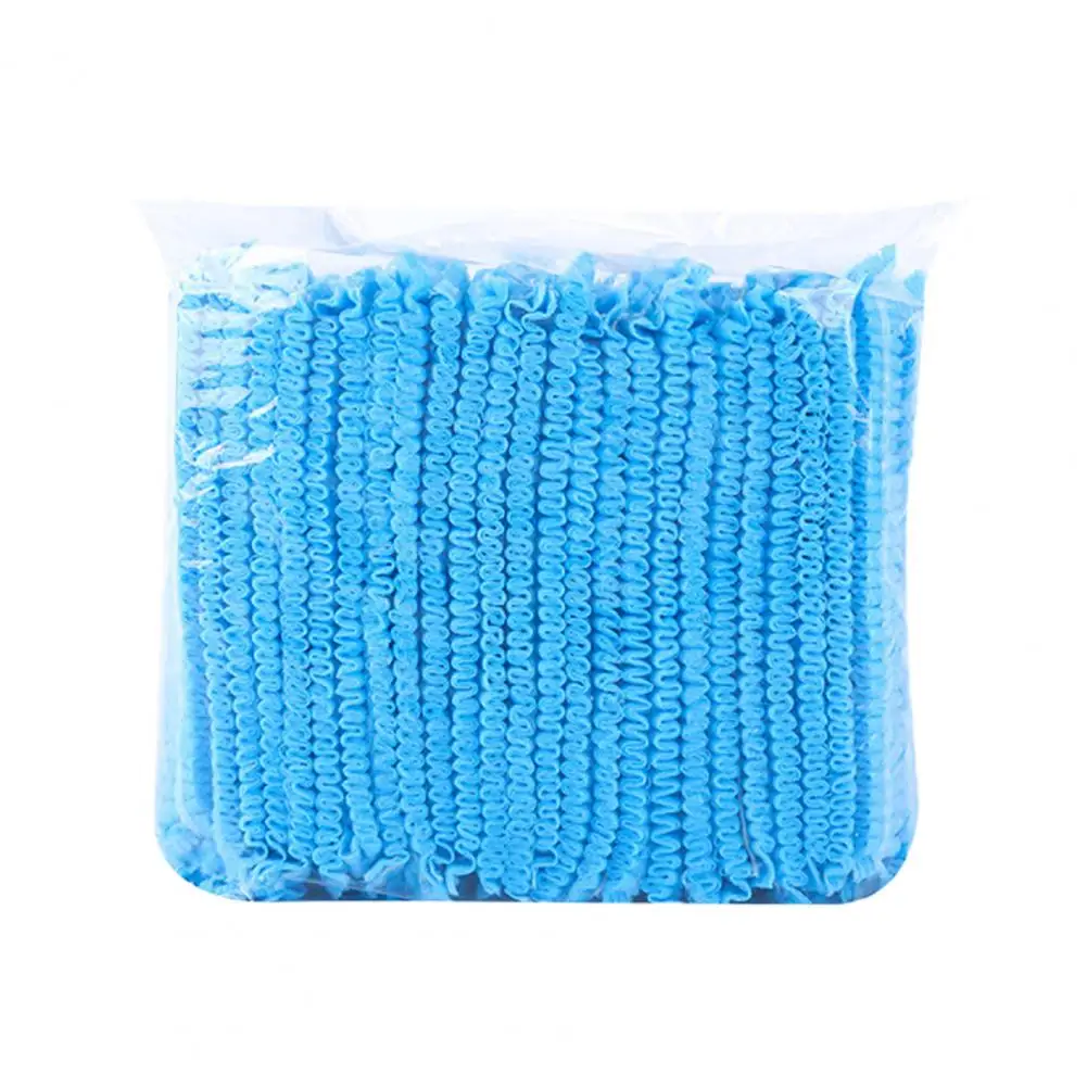 100Pcs/Bag Dust Strip Hats Practical Disposable Non Woven Fabric Hats Breathable Disposable Hair Hats Beauty Accessories