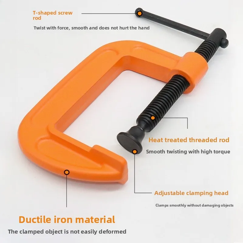 Woodworking Multifunctional Clamp Hardware Adjustable Pressure 0-150mm Bench Vise Hand Tool Heavy Duty G Clamp Metal Fixed Clip - view 3