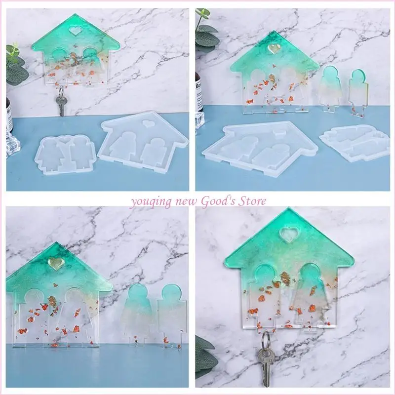 

57QA пара для ключей, настенный брелок, силиконовая форма для подарка на День святого Валентина, ремесло