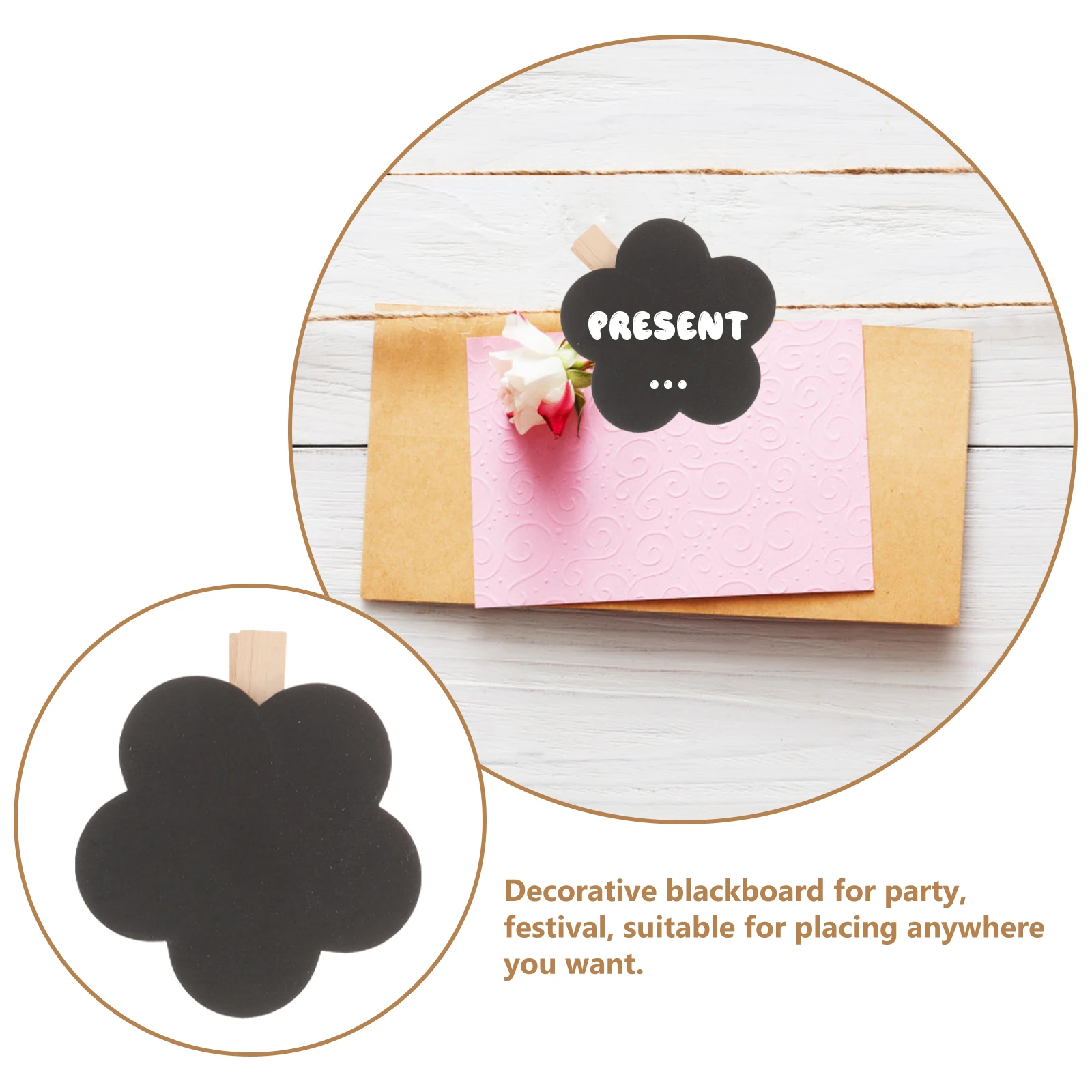 

10 Pcs Chalkboard Signs Tabletop Wooden Message Plan Labels Mini Boards Clipboards