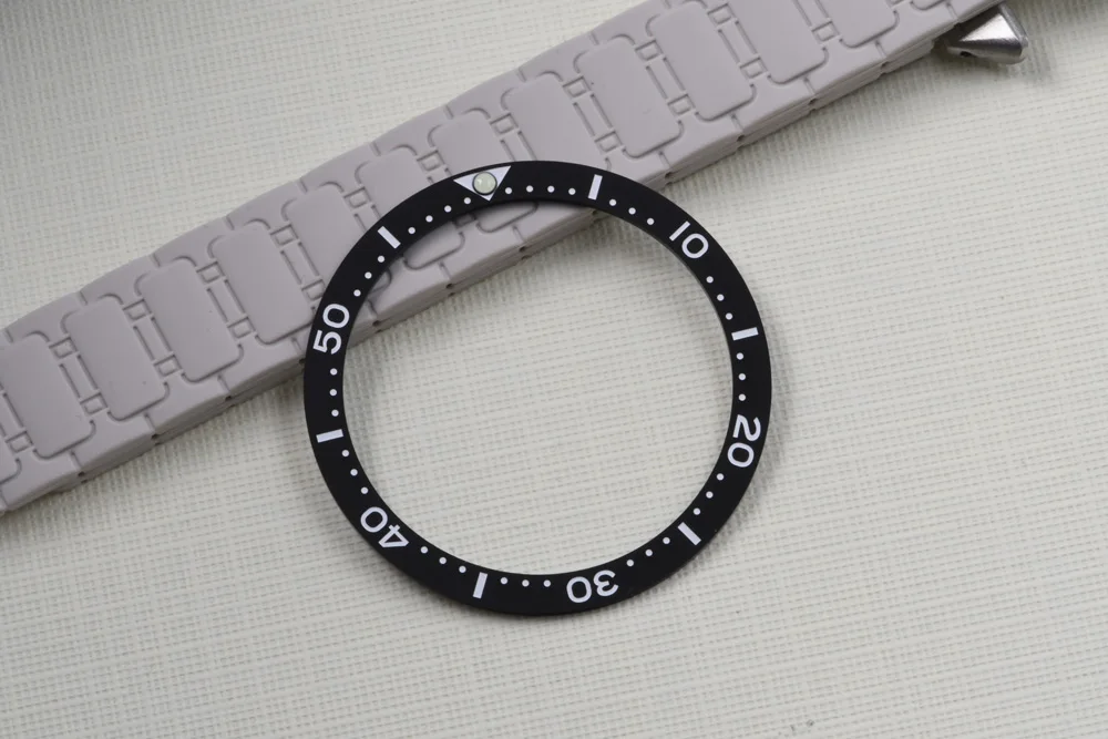 Schwarz/Grün/Blau Lünetteneinsatz 31,5-38mm für NH35A/36A Uhrwerk Uhrenteile passend für SKX007 009 Turtle 6105-8110 Taucheruhrteile – Detail 2