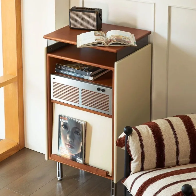 Solid wood living room storage cabinet French storage display cabinet Glass door locker