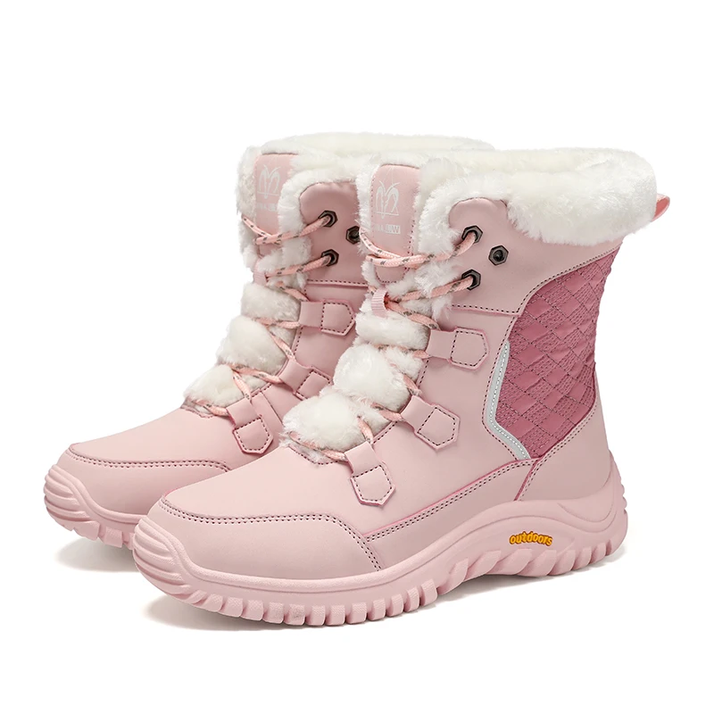 

Плюшевые теплые женские зимние ботинки, высокие сапоги, утепленные женские зимние ботинки.