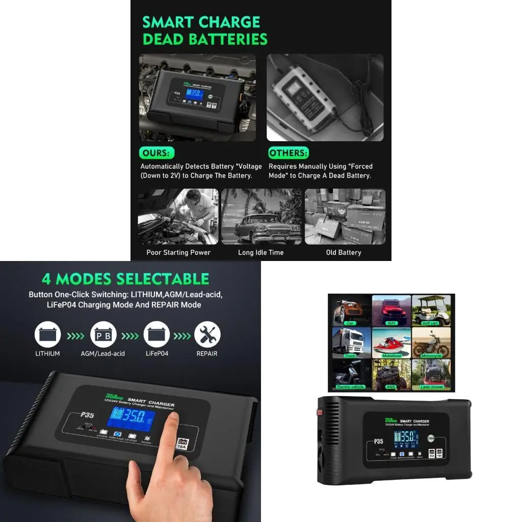 

12V 24V 35A Automatic Battery With Battery Reconditioning For Lithium D2RC