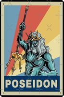 Vintage Retro Poseidon Greek Mythology Gift Poster Metal Tin Sign Fun Home Art Wall Decor 8x12 Inch