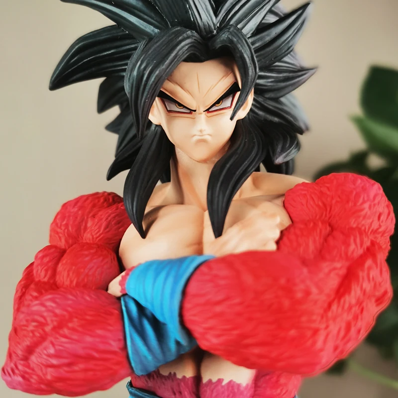 32cm Anime Dragon Ball Son Goku Ssj4 Statue Super Saiyan 4 Goku Statue Pvc Model Doll Desktop Collection Children Birthday Gift