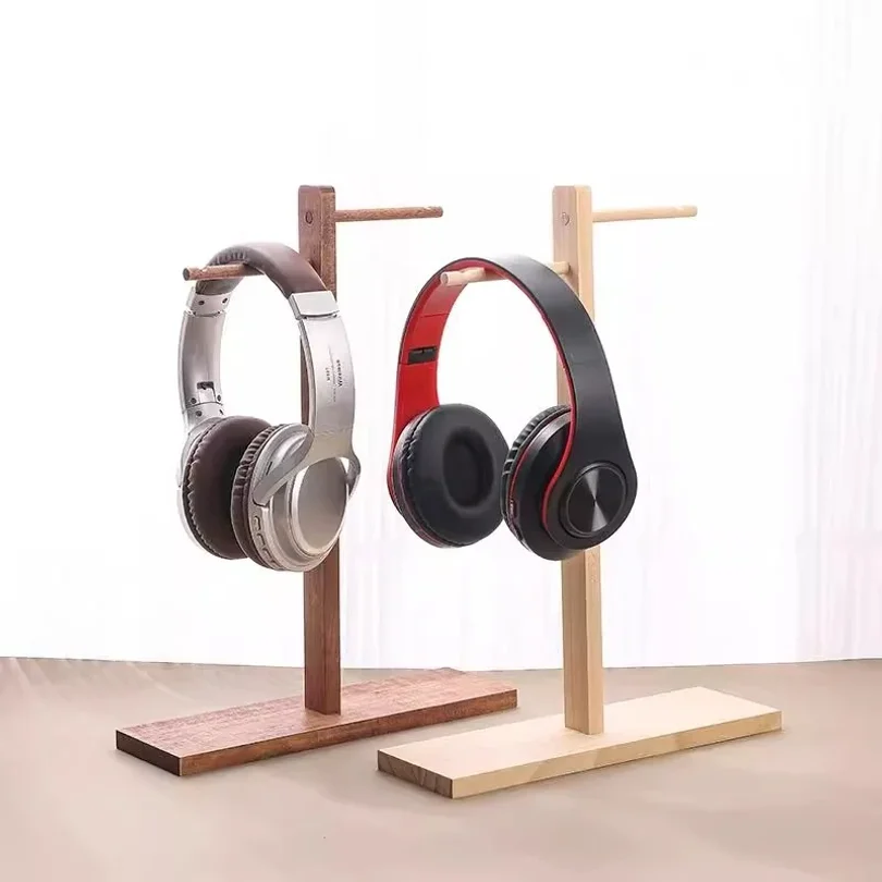 Wood Headphone Stand Earphone Display Rack Hanger Bracket Gamer Headsets Storage Shelf Gaming Accessories Home Storage