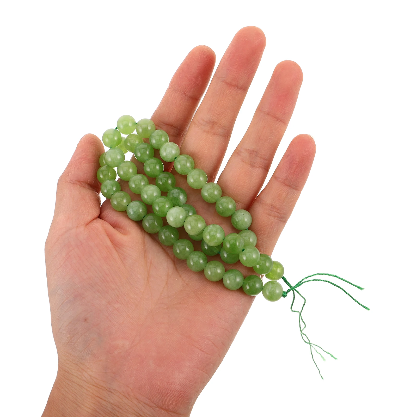 

2 String Accessories Green Crystal Cedony Scattered Beads Jewelry Crafting Loose