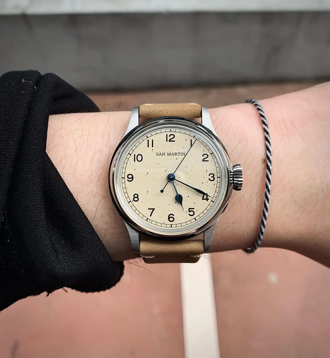 San Martin 38.5mm Freckles Watch For Men Mechanical Wristwatch NH35 Military Automatic Self-Wind Watches Waterproof 10Bar SN0105
