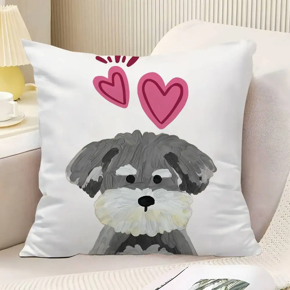 Dog Puppy Throw Pillow Cover Neutral Decor Cushion Cover Soft Sofa Couch Bed Home Decor Pillow Case