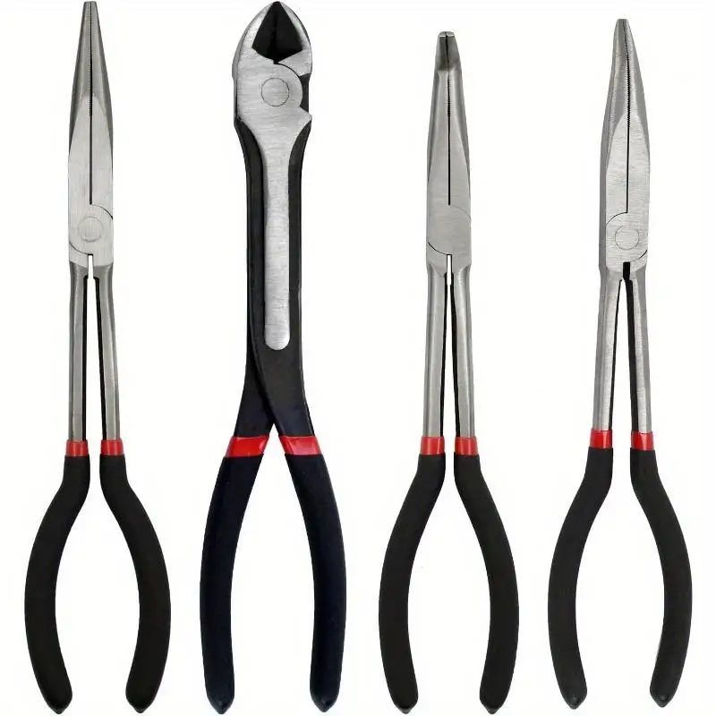 4pcs/5pcs 11 Inch Insulated Needle Nose Pliers Set with Comfort Grip for Bending Shaping Trimming