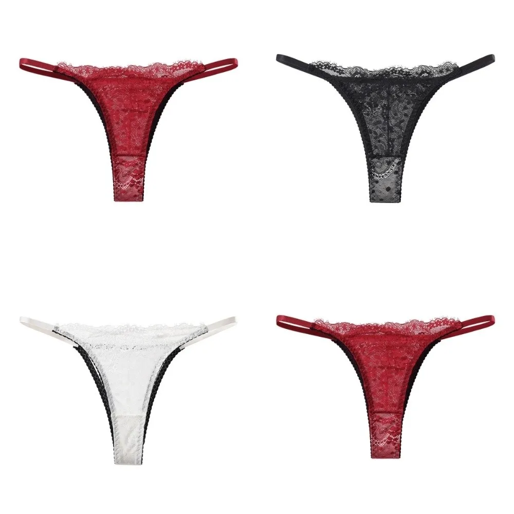 Modische Transparente Spitzen-Netz-String-Dünne Dessous Blumen-Slips Niedrige Taille Blumige Damenunterwäsche Geschenke – Detail 2