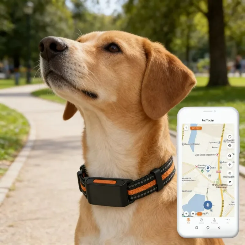 IP67 Waterproof GPS Pet Tracker Collar Real Time Location Activity Monitor Two Way Audio for Dogs Cats