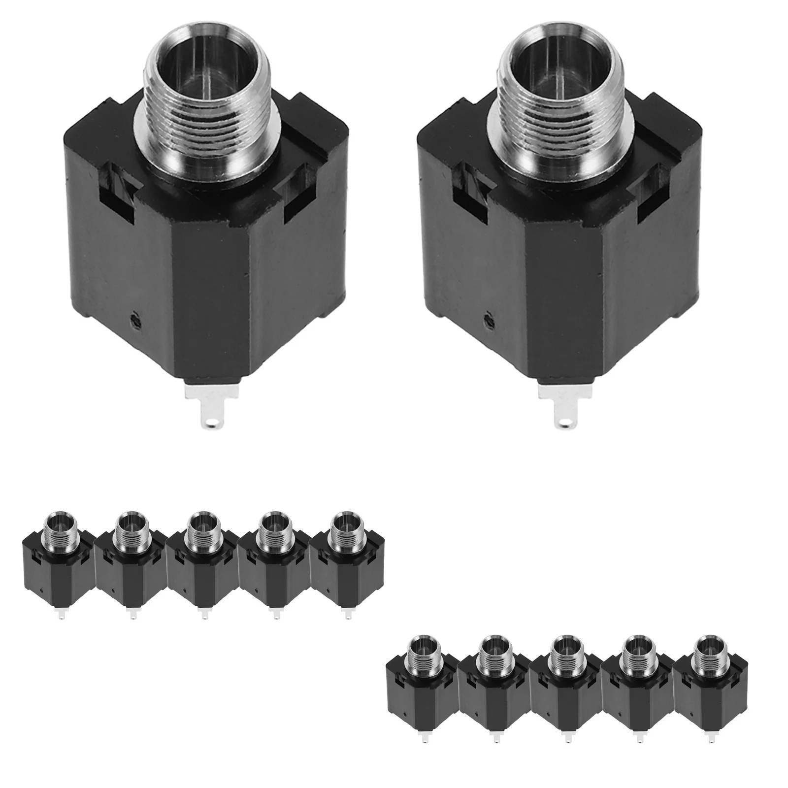 

12pcs Audio Socket 6.35Mm Female Trs Panel Mount Jack 3 Pin Stereo Connector For Mixer Amplifier Speaker Studio Equipment