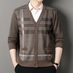 Vintage Men Knitted Sweaters Cadigan Men's Casual Fashion Button Up Cardigans Jackets Autumn Winter Jumper Coat