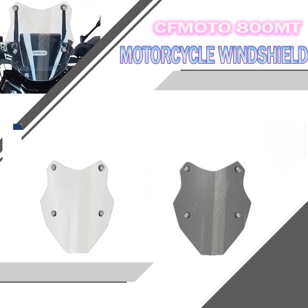 

For CFMOTO 800MT 40CM-41CM High Quality Transparent Motorcycle Windshield Windscreen Front Glass For CFMOTO 800 MT Grey