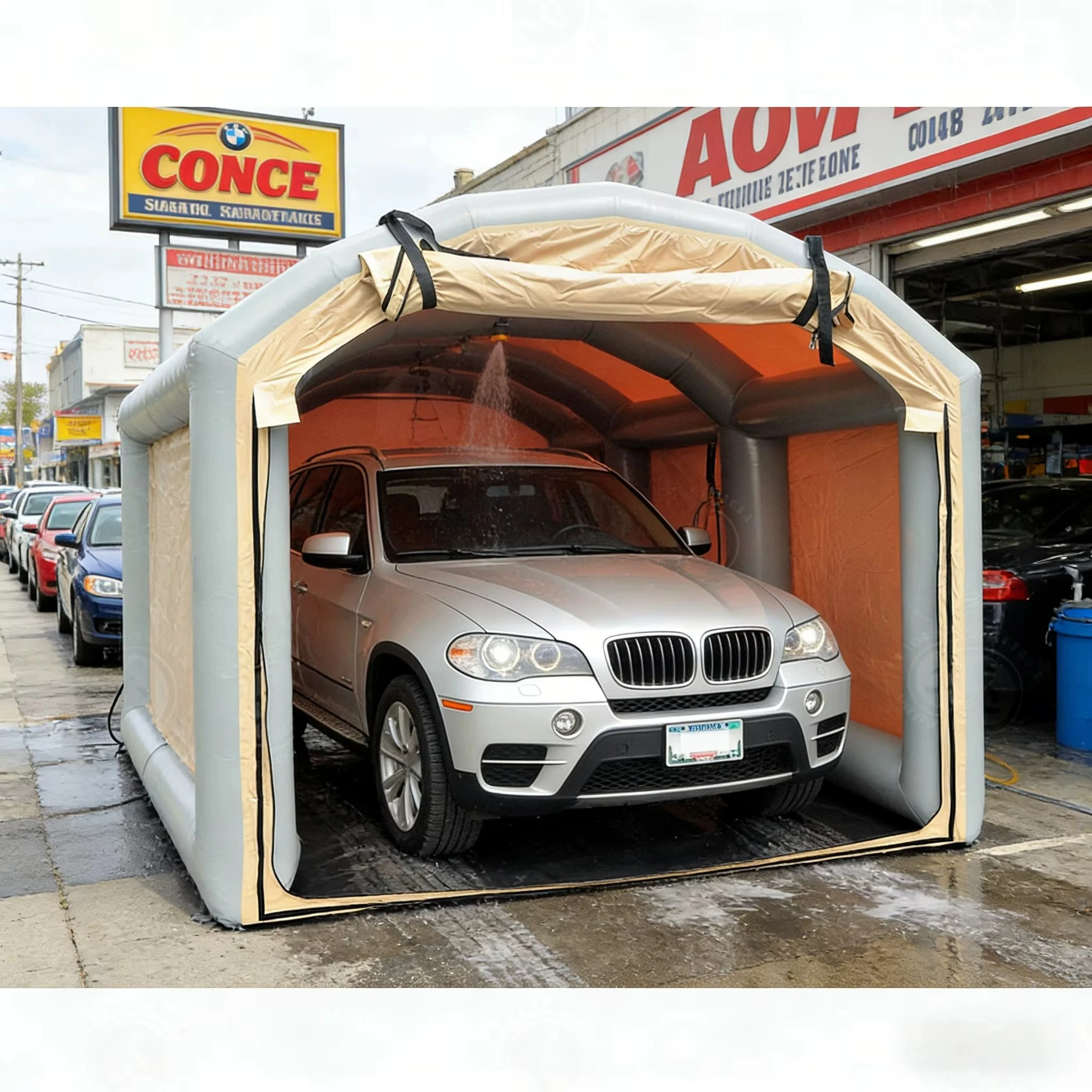Outdoor All-Season Heavy-Duty Inflatable Car Garage Tent Weather-Resistant for Outdoor Vehicle Protection for Garage Use