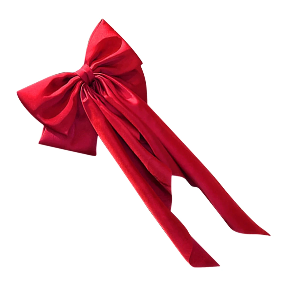 

Big Bow Hair Clip Red Fabric Ribbon Bows for Women Teen Girls Barrettes Ponytail Clips Stylish Look Luxurious Texture
