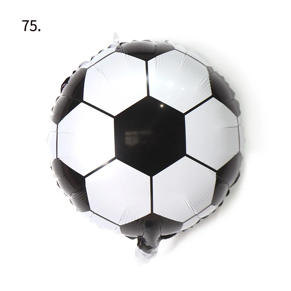 10Pcs 18Inch Helium Sport Foil Globos Football Balloons Birthday Party Decorations Kid Boy Black White Soccer Party Supplies