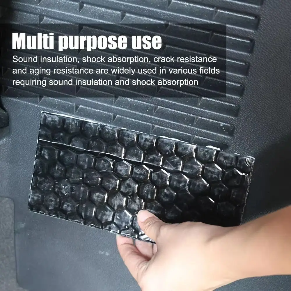 1Pcs 20x10cm Butyl Rubber Damping Board Butyl Rubber Composite Aluminum Foil Coated Noise Insulation Mat Self-Adhesive Black