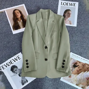 בלזרים משרד אלגנטי לנשים 2023 אופנה שרוול ארוך כפתור יחיד בלזר בלזר מעילים חדשים