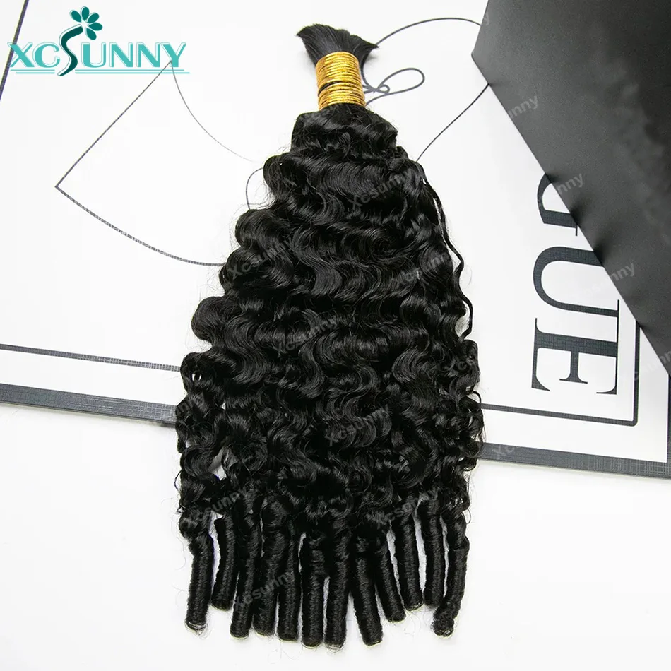 خصلات شعر بشري مجعد مموج على ش - مراجعة Water Wave Bulk Human Hair For Braiding وسعره