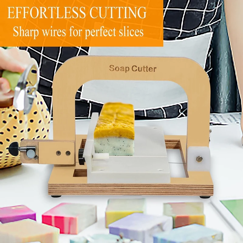 Handcrafted Soap And Candle Wire Cutter, Adjustable Stainless Steel Tool With Wooden Handle