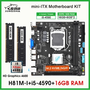 Kit Prosesor dan Memori Motherboard ITX H81 inti i5 4590 + RAM 16G placa Mae LGA 1150 ddr3 Set Kombo Motherboard PC SATA3. 0 VGA 10 penjualan terbaik motherboard i5 4590 - №