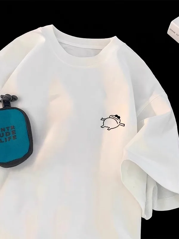 

Heavyweight Pure Cotton Oversized 300 Pou Trendy Cartoon Fun ort Sve Men's Faion Loose f Sve T-irt Summer C...