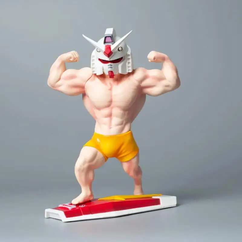 Gundam Muscle Man Bodybuilding Yuanzu Muscle Show Optional Luminous Model Room Ornaments Handmade Anime Action Figures Toy Gift