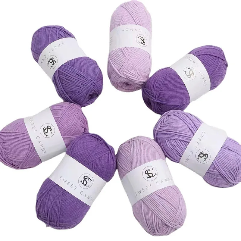 Milk Cotton Crochet Yarn 5-strand High Quality Soft Hand Knitting Line For Sweater And Scarf DIY 50g/ball