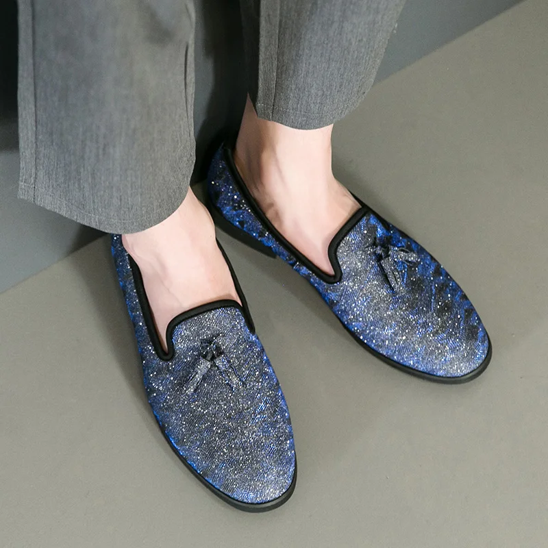 Men Loafers Shoes Sequins Tassel Decoration Fashionable Comfortable Wear-resistant Men Business Casual Shoes