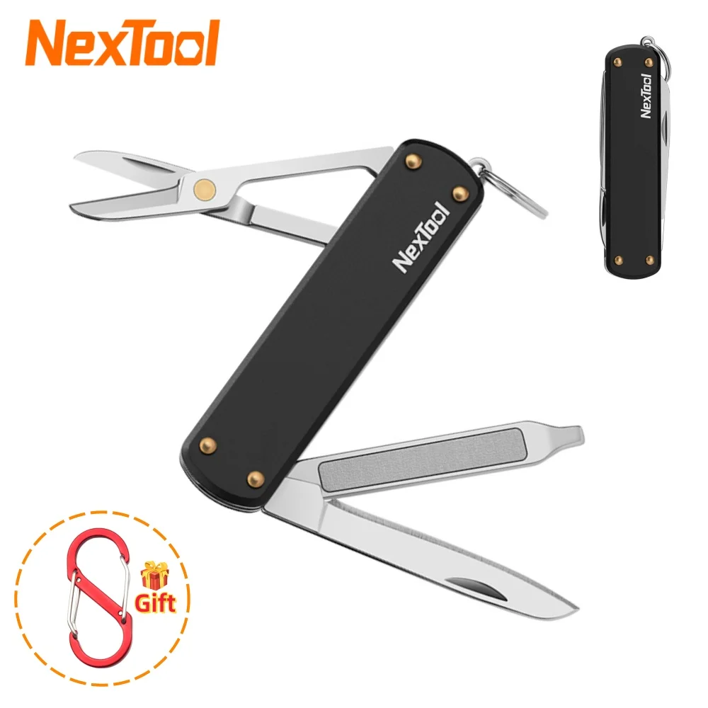 NexTool Mini Scissors Keychain EDC Multitool Mini Folding Knife Small Pocket Knife Outdoor Creative Tool Nail File Hand Tools