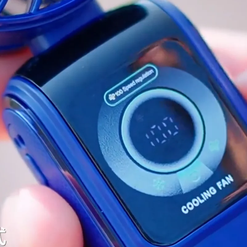 Ручной охлаждающий вентилятор, 100 скоростей, аккумулятор 3600 мАч, бесшумное охлаждение одним касанием, складная подвеска на шею и подставка для телефона
