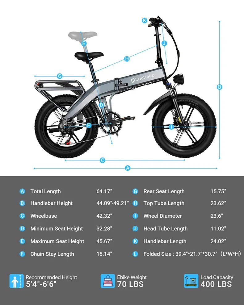 48V 750W Electric Bicycle 20 Inch Foldable Ebike Fat Tire Electric Bike