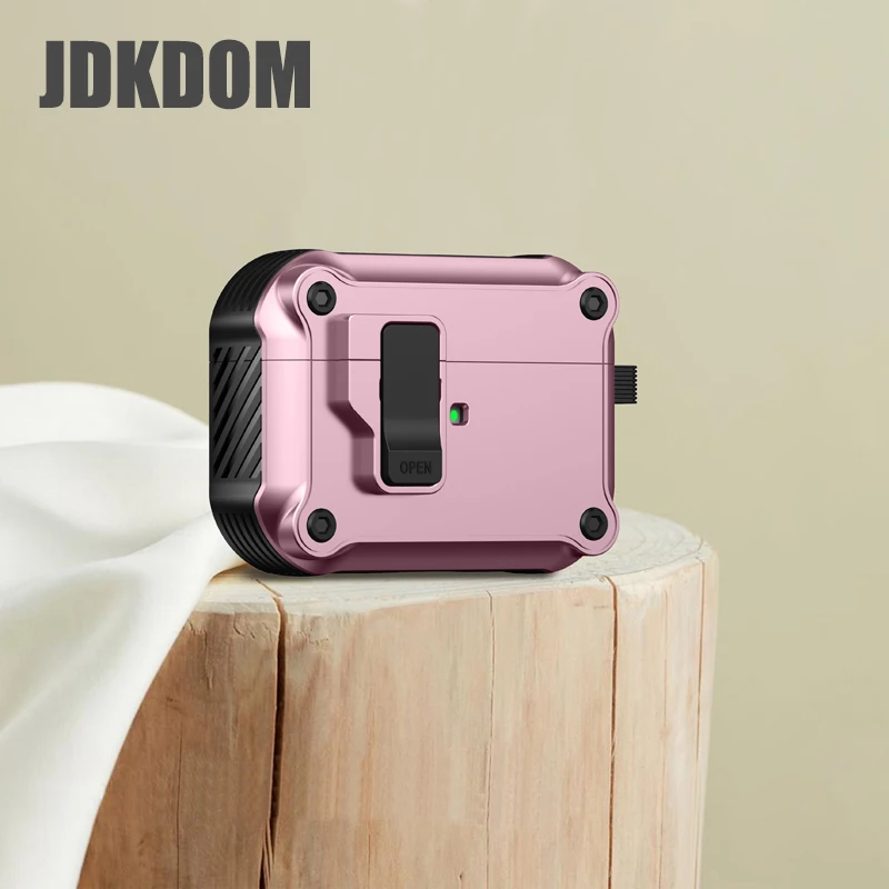 

JDKDOM Catapult Switch Shockproof Earphone Case For Airpods 1 2 3 Keychain Buckle Protective Headphone Cover For AirPods Pro 2