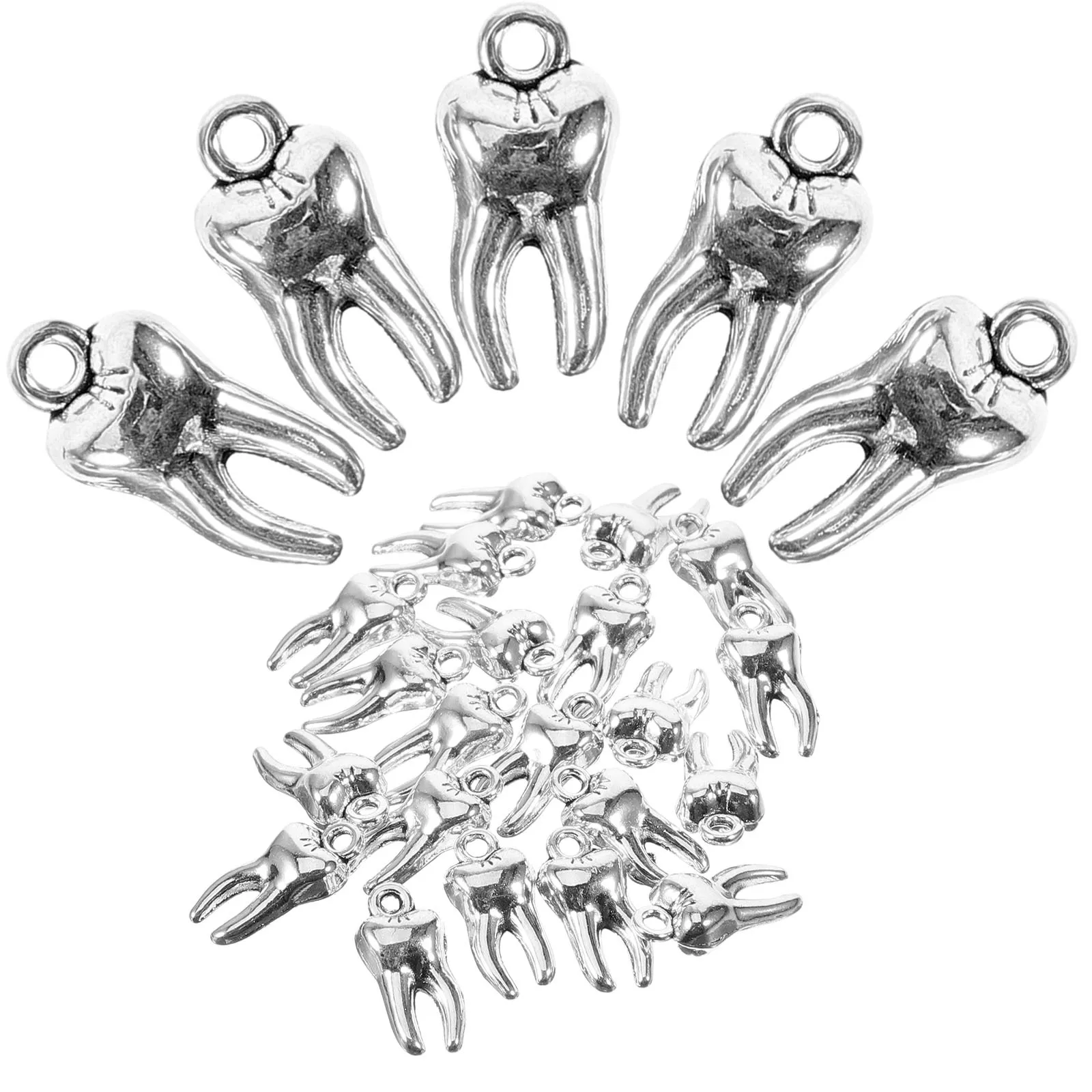 50Pcs Delicate Teeth Charms Multipurpose DIY Jewelry Making Accessories Gifts Tooth Ornament Teeth Jewelry Ornament Making